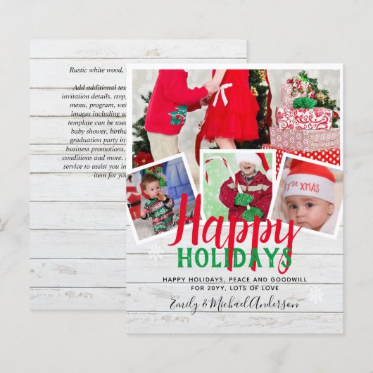 BUDGET Kaarten voor kerstFeestdagen met foto's - C (Voorkant / Achterkant)