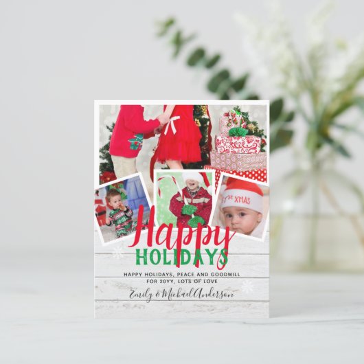 BUDGET Kaarten voor kerstFeestdagen met foto's - C (Staand voorkant)