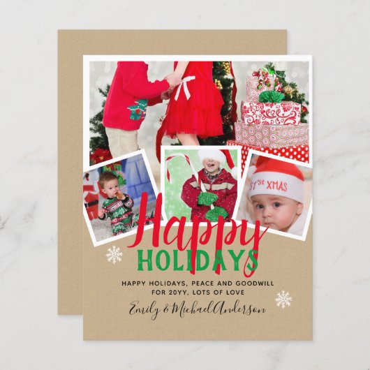 BUDGET Kaarten voor kerstFeestdagen met foto's - C (Voorkant / Achterkant)