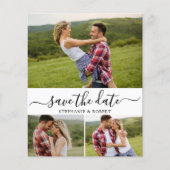 Budget Kalligrafie 3 Fotocollage De datum opslaan Flyer (Voorkant)