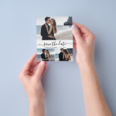 Budget Kalligrafie 3 Fotocollage De datum opslaan Flyer (Hand)