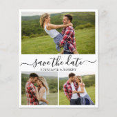 Budget Kalligrafie 3 Fotocollage De datum opslaan Flyer (Voorkant)