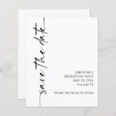 Budget Kalligrafie Afstuderen Save the Date (Voorkant / Achterkant)