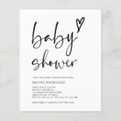 Budget Kalligrafie Boho Baby shower Invitation Flyer (Voorkant)