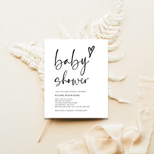 Budget Kalligrafie Boho Baby shower Invitation Flyer