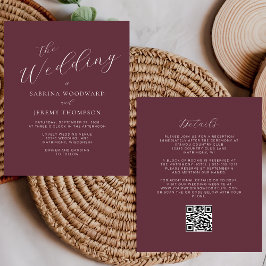 Budget Kalligrafie Bourgondië QR Code Huwelijksuit