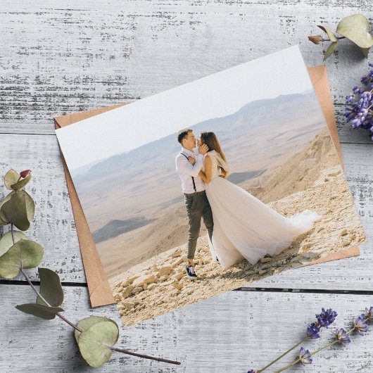 Budget kalligrafie bruiloft dank u 2 foto flyer