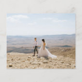 Budget kalligrafie bruiloft dank u fotokaart (Achterkant)