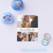 Budget kalligrafie collage bruiloft dank u flyer (Enkel)