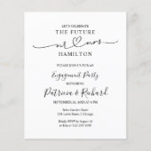 Budget Kalligrafie Engagement Party Uitnodigingen (Voorkant)