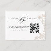 Budget Kalligrafie Hand getrokken Bloemen QR Code  Informatiekaartje (Voorkant)