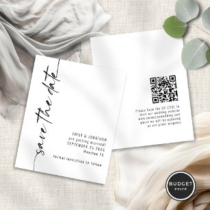 Budget Kalligrafie QR Bruiloft Save the Date