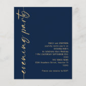 Budget Kalligrafie QR Navy Huwelijksavond Party (Voorkant)