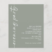 Budget Kalligrafie QR Sage Huwelijksavond Feest (Voorkant)