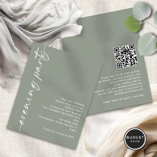 Budget Kalligrafie QR Sage Huwelijksavond Feest