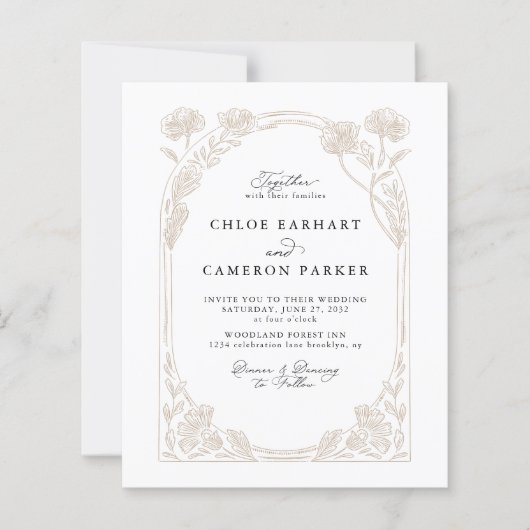 Budget Kalligrafie Roos Orchard Garden Wedding (Voorkant)