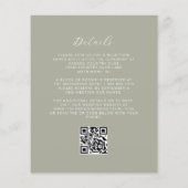 Budget Kalligrafie Sage Green QR Code Huwelijk (Achterkant)