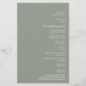 BUDGET Kalligrafie Sage Groen Huwelijksprogramma (Achterkant)