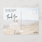 Budget kalligrafie script foto bruiloft bedankt briefkaart (Achterkant)