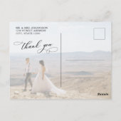 Budget kalligrafie script foto bruiloft dank u briefkaart (Achterkant)