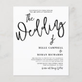 Budget Kalligrafie Script Zwart & Wit Bruiloft (Voorkant)