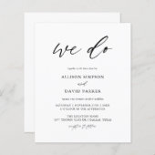 Budget kalligrafie We Do Trouw Uitnodigingen (Voorkant / Achterkant)