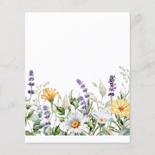 Budget Kamille Baby in Bloom Douche Uitnodiging (Achterkant)