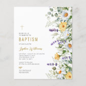 Budget Kamille & Eucalyptus Baptisme Uitnodiging (Voorkant)