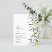 Budget Kamille Wildflower Baby shower Invitation (Staand voorkant)