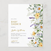Budget Kamille Wildflower Baby shower Invitation (Voorkant)