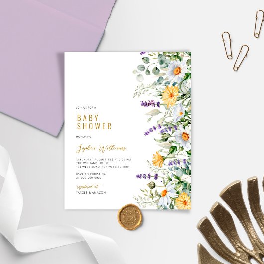 Budget Kamille Wildflower Baby shower Invitation