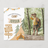 Budget Kamperen Buiten Jongen Foto Verjaardagsfees (Voorkant)