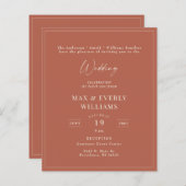 Budget kaneel bruiloft viering uitnodigen (Voorkant / Achterkant)