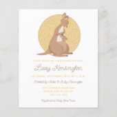 Budget Kangaroo Yellow Baby shower Uitnodiging (Voorkant)