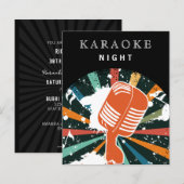 Budget Karaoke Night Party Uitnodiging (Voorkant / Achterkant)