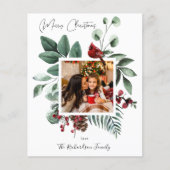 Budget Kardinaal Bird & Pine Merry-kerstfoto (Voorkant)