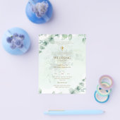 BUDGET Katholieke bruiloft Uitnodiging Botanisch Flyer (Enkel)