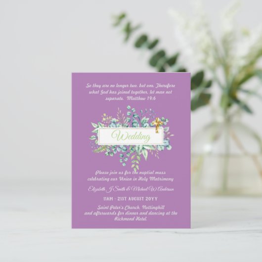 BUDGET Katholieke bruiloft Uitnodigingen Grieks kr (Staand voorkant)