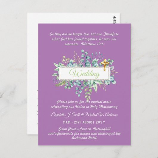 BUDGET Katholieke bruiloft Uitnodigingen Grieks kr (Voorkant / Achterkant)