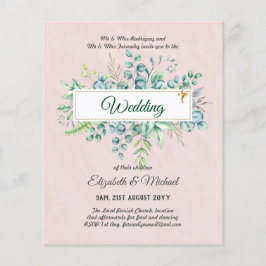 Budget KATHOLIEKE Christelijke TROUWEN Groene deco Flyer