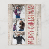 Budget Kerst 3 foto collage hout Kerstkaart (Voorkant)
