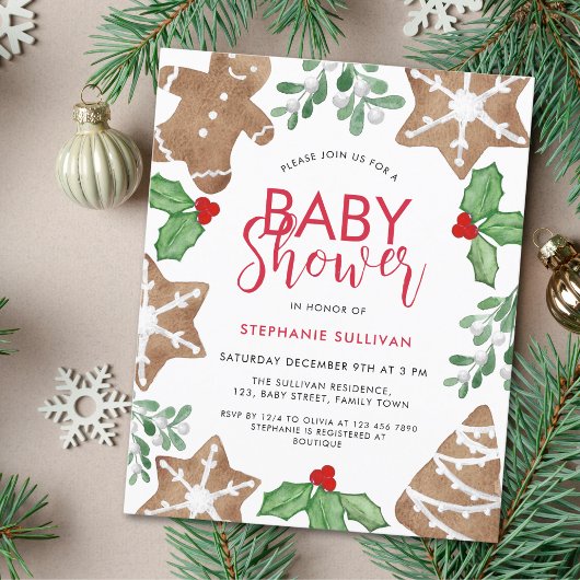 Budget Kerst Baby shower Uitnodiging