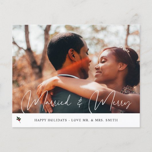 Budget Kerst & Getrouwd Kerstfoto Flyer (Voorkant)