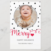 Budget Kerst Kaart met handgeschreven foto (Voorkant)