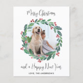 Budget Kerst Moderne Groene Krans Fotokaart (Voorkant)