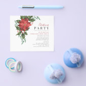 Budget Kerst Open Huis Bloemen Uitnodiging Flyer (Enkel)