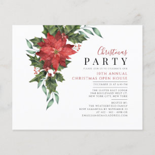 Budget Kerst Open Huis Bloemen Uitnodiging Flyer