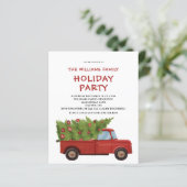 Budget Kerst Red Truck Invitation (Staand voorkant)