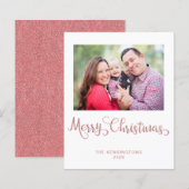 Budget Kerst Roos Goud Roze Glitter Foto (Voorkant / Achterkant)