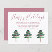 Budget Kerst Roze Gouden Uitnodigingen, Brief (Voorkant / Achterkant)